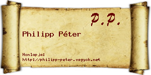 Philipp Péter névjegykártya